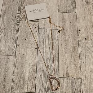 Ettika Women's 18K Gold-plated & Cubic Zirconia Initial D Pendant Necklace